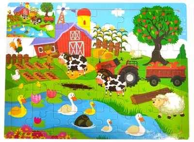 Produktbild von Drobiazgarnia Holzpuzzle 44 Teile Pädagogisches Lernspiel