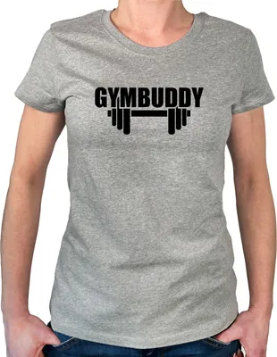 Produktbild von Huuraa Damen T-Shirt Gymbuddy Hantel XS Sport Grey Bio Baumwolle Fairtrade Damenshirt Geschenkidee