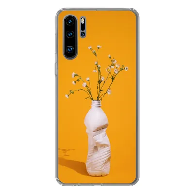 Produktbild von MuchoWow® Handyhülle Schutzhülle Hülle für Huawei P30 Pro Flasche - Blumenstrauß - Gelb Silikon Softcase Handy Hülle - Schutzdeckel