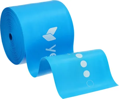 Obrázok produktu pre yellowFLAT páska – TPE páska na cvičenie a fyzioterapiu – na rolke, na odrezanie – modrá – 15 cm x 30 m – odpor 9–11 kg – 1 ks.