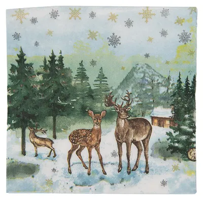 Immagine prodotto di Clayre & Eef Tovaglioli di carta, confezione da 20, 33x33 cm, verde