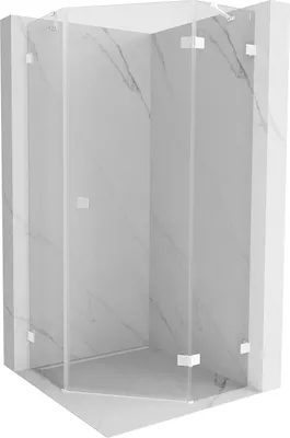 Immagine prodotto di Mexen Lunar cabina doccia pentagonale a battente destra 90 x 90 cm, trasparente, bianco - 831-090P-090L-20-00-P