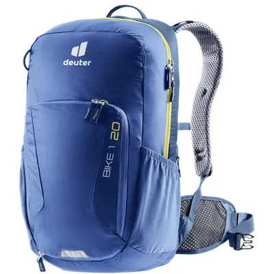 A blue Deuter backpack is shown against a white background.
