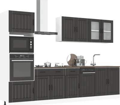 Produktbild von Best Möbel 7-tlg. Küchenschrank-Set Kalmar Schwarz Holzwerkstoff - Küchenschränke Design2026 5898108