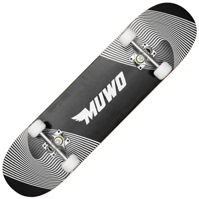Produktbild von MUWO 7,875" Skateboard – Ahornholz Deck,  "Spiritual Spiral", 52 mm Rollen, Concave-Design, einsatzbereit geliefert, für Anfänger & Profis | MW-274