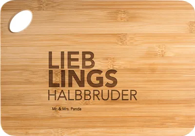 Produktbild von Mr. & Mrs. Panda Brett Halbbruder - Transparent - Geschenk, Frühstücksbrett, Schneidebrett, Stiefgeschwister, Frühstücksbrettchen, holzschneidebrett, Spruch, Geschenkidee