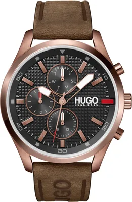 Produktbild von HUGO Multi Zifferblatt Quarz Uhr für Herren Kollektion #Chase mit Braunes Ledera