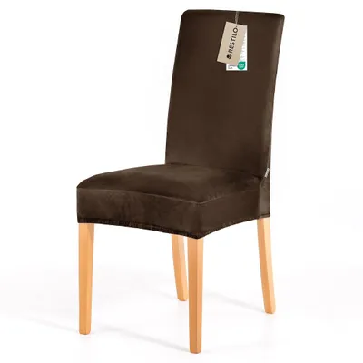 Produktbild von Stuhlhussen Stretch schützender Stuhlbezug Universal Stuhlüberzug Hussen 1x Dunkelbraun