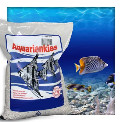 Produktbild von Aquariensand Aquariumsand Bodengrund 1-2 mm Aquarienkies hochrein Naturweiss 5 kg ( 1x 5 kg Beutel )