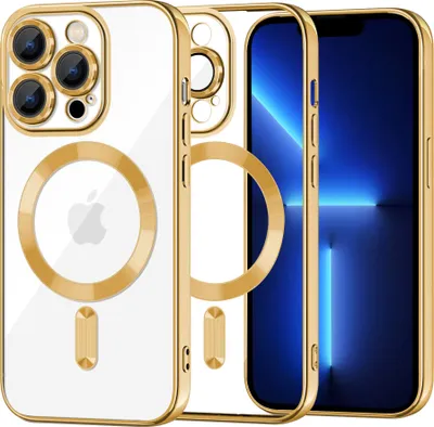 Produktbild von Techsuit Luxury Crystal Back Cover Hülle mit MagSafe für Apple iPhone 13 Pro Max - Gold
