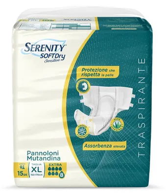 Immagine prodotto di Serenity Soft Dry Pannolone Mutandina Extra Taglia XL 15 Pezzi