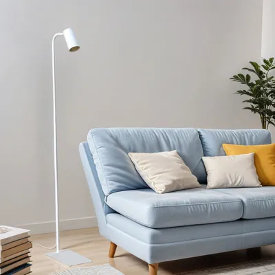 Immagine prodotto di Lampada da terra piccola bianca 124 cm flessibile GU10 metallo lampada da terra da soggiorno lampada da lettura