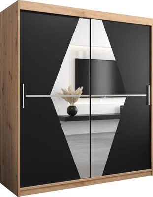 Produktbild von Kleiderschrank, Schiebetürenschrank Schlafzimmer, Schrank mit Spiegel BOLIWIA 180 cm