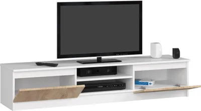 Obrázek produktu pro Televizní skříňka 160 cm, televizní stolek se 2 dvířky a 2 otevřenými přihrádkami, výška 33 cm, model CLP