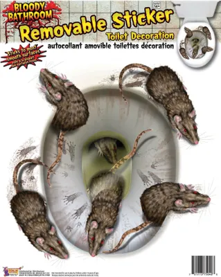 Produktbild von Toilettenaufkleber Ratten gruselige Halloween Dekoration