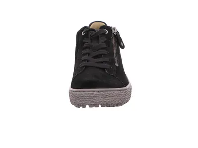 Produktbild von Hartjes Phil 1621401 Damen Sneaker Schnürer Schwarz Leder - Damenschuhe Bequeme Schnürschuhe, Schwarz, leder (velour) 
