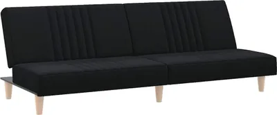 Produktbild von vidaXL Schlafsofa Schwarz Stoff