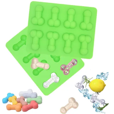 Immagine prodotto di 2 stampi in silicone color verde erba per cioccolato, caramelle, cubetti di ghiaccio