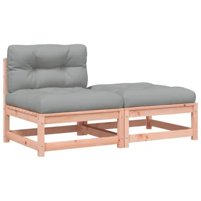 Produktbild von Gartensofa ohne Armlehnen mit Kissen und Hocker