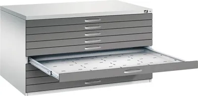 Produktbild von CP 7200 Planschrank lichtgrau, vulkangrau 10 Schubladen 135,0 x 96,0 x 76,0 cm