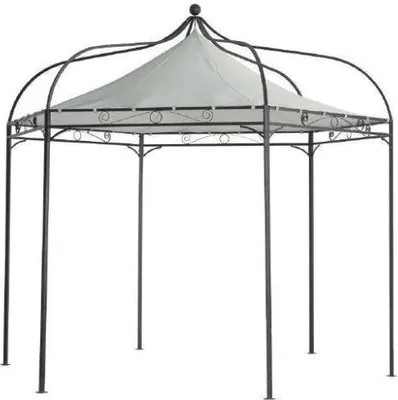 Produktbild von TPFGarden PAVILLON Mondura, Gartenpavillon, 3,2 Meter, 6-eckig, Stahl schwarz, Plane PVC-beschichtet, écru