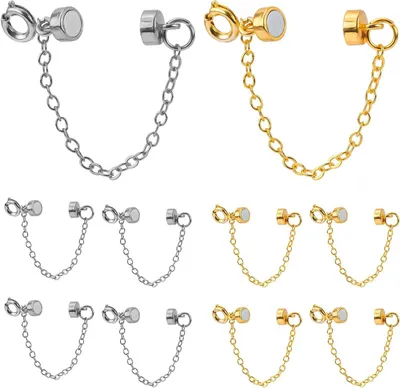 Productafbeelding van Magnetische Sluitingen - Ketting Verlenger - Sieraden Maken - Sterk Magnetisme - 5 cm - Goud en Zilver