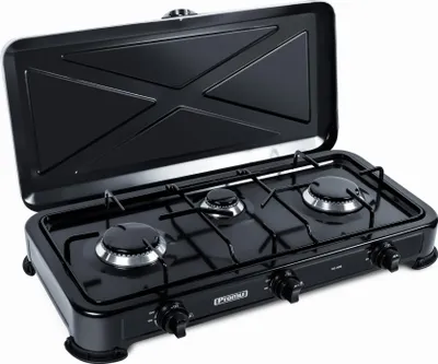 Produktbild von Promis KG300C, Schwarz, Arbeitsplatte, Gaskochfeld, Metall, 3 Zone(n), 3 Zone(n)