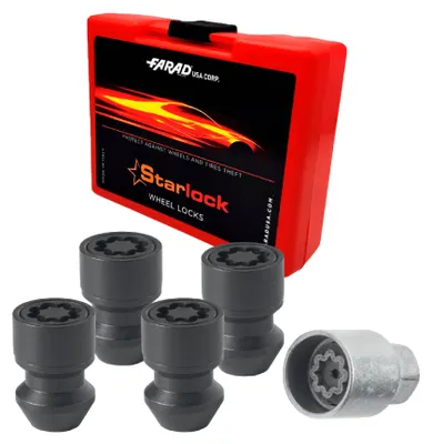 Produktbild von Radschloss Radschrauben Satz für Nissan 350Z 2002-2009 Schwarz 4x M12X1.25