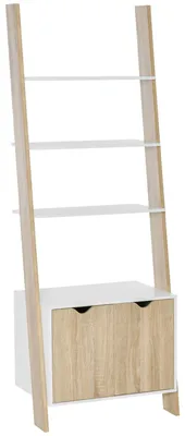 Produktbild von HOMCOM Standregal Bücherregal 3 stufiges Büroregal Lagerregal Eiche Weiß