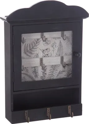 Produktbild von Schlüsselschrank, Aufbewahrungsbox aus Holz, Vintage, Schwarz - Atmosphera