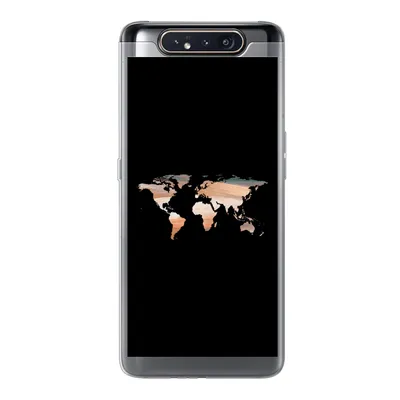 Produktbild von MuchoWow® Handyhülle Schutzhülle Hülle für Samsung Galaxy A80 Weltkarte - Farbe - Schwarz Silikon Softcase Handy Hülle - Schutzdeckel