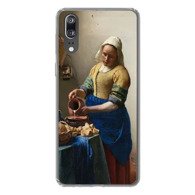 Produktbild von MuchoWow® Handyhülle Schutzhülle Hülle für Huawei P20 Das Milchmädchen - Johannes Vermeer Silikon Softcase Handy Hülle - Hardcover