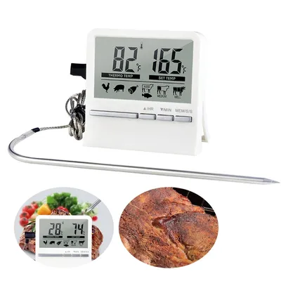 Produktbild von Ofen- und Bratenthermometer, digitales Thermometer mit 7 Garprogrammen – klare Anzeige,Grillthermometer mit Markierungen für ideale Garstufen