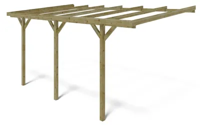 Produktbild von Carport Garagendach 3x5.24 m - 15 m2 - an der Hauswand montiert