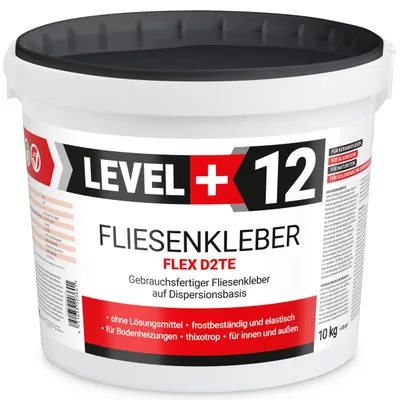 Obrázok produktu pre Lepidlo na dlaždice pripravené na použitie 10 kg Biele disperzné lepidlo na terakotové dlaždice Level+12