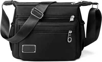 Produktbild von Schwarze Crossbody-Tas mit breitem Schultergurt -