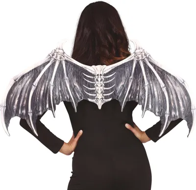 Produktbild von Skelett Flügel Halloween Kostüm Accessoire Vampir Cosplay Grusel Horror Verkleidung Dunkle Nacht Fliegen Geheimnisvolles Flair Stil Volle Wirkung Party, Farbe: Schwarz