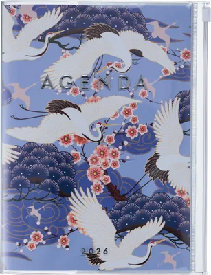 Produktbild von MARK'S 2025/26 Taschenkalender, A5 Japan / Birds // Purple