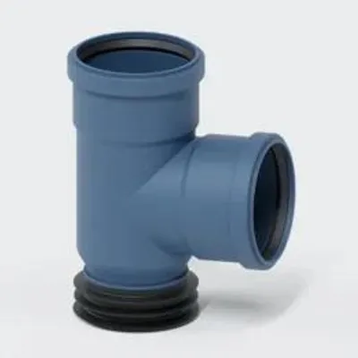 Produktbild von POLOPLAST Abzweig innen/innen, DN110/110, POLO-KAL, PP-MD, Ø110mm, 87,5°, blau, 1 Stk.
