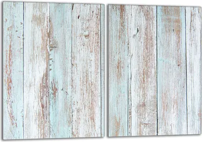Produktbild von Herdabdeckplatten Set 2x40x52 cm Glaskeramikkochfeld Abdeckung Glas Spritzschutz, Holz Bunt