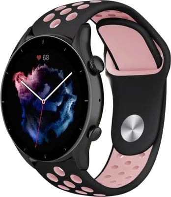Produktbild von Strap-it Amazfit GTR 3 (Pro) Sportarmband (Schwarz/Rosa)