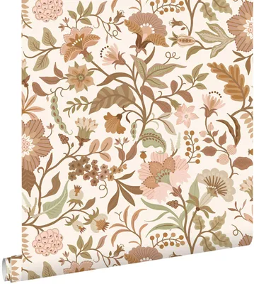 Produktbild von ESTAhome Tapete Blumenmuster Beige, Braun und Altrosa 50 x 900 cm