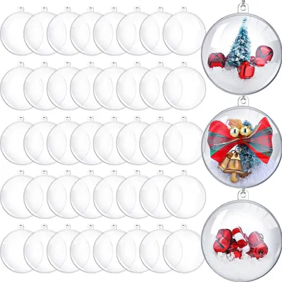 Produktbild von Clear Plastic Ornaments, Christmas Ornaments, Clear Plastic Balls, Clear Ornaments for Crafts - 24 PCS(3.15 inch)