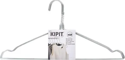 Obrázok produktu pre Sada vešiakov Kipit HD092803, strieborná farba, kov, 40 x 1 x 20 cm (24 ks)