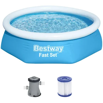 Immagine prodotto di Set per piscina fuori terra Bestway® Fast Set™ con pompa filtro Ø 244 x 61 cm, blu, rotondo