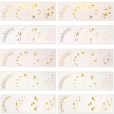 Immagine prodotto di INF Adesivi per tatuaggi olografici per occhi: impermeabili, laser, 10 pezzi
