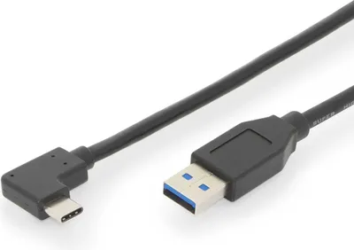 Image de DIGITUS AK-300147-010-S Câble DIGITUS USB Type-C Gen2 Type-C 90 vers A