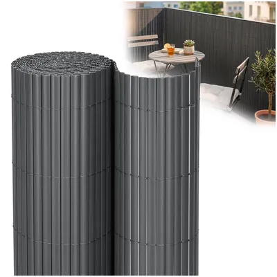 Productafbeelding van Balkonscherm - Privacyscherm - Hoge Kwaliteit - Waterbestendig - UV-bescherming - 1x4 m - Antraciet - PVC