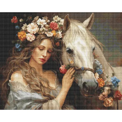 Produktbild von Luca-S "Golden Collection Flower Fairy" Kreuzstich-Stickset, 44x35cm