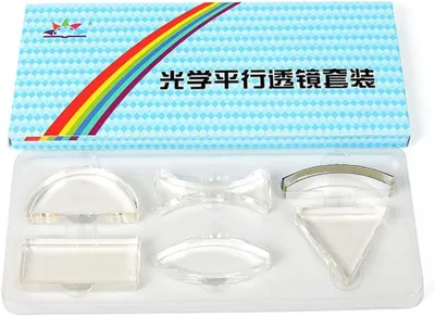 Imagen del producto de Conjunto de lentes ópticas, 6 piezas, de acrílico, con diferentes formas, para uso en ciencia y educación